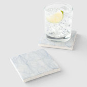 Blue Shadow Patroon Stenen Onderzetter (Zijkant)