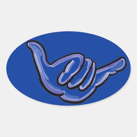 Blue shaka hawaii sticker (Voorkant)