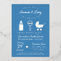 Blue Shake Rattle en Roll Baby shower