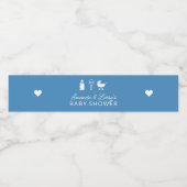 Blue Shake Rattle en Roll Baby shower Waterfles Etiket (Enkel label)