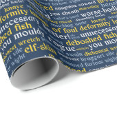 Blue Shakespeare Insult Funny Classic Literature Cadeaupapier (Rol Hoek)