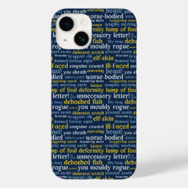 Blue Shakespeare Insult Funny Classic Literature Case-Mate iPhone 14 Hoesje