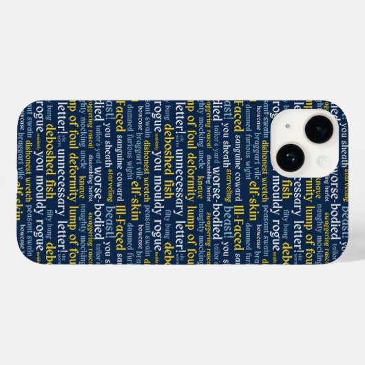 Blue Shakespeare Insult Funny Classic Literature Case-Mate iPhone Case (Achterkant (horizontaal))