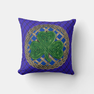 Blue Shamrock Celtic Knoins op Blue Play Kussen