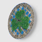 Blue Shamrock & Celtic Knots Roman Numeral Clock Grote Klok (Hoek)
