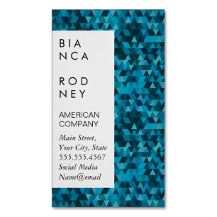 Blue Shapes Corporate Magnetisch Visitekaartje