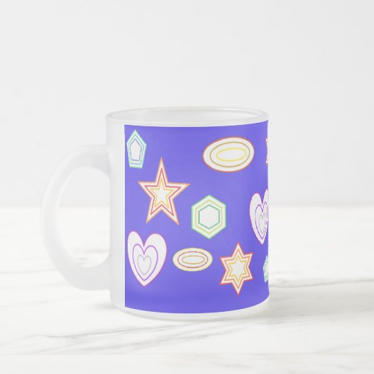 Blue Shapes mug Matglas Koffiemok (Links)