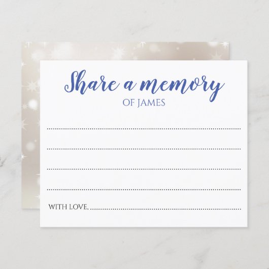 Blue Share a Memory Memorial Celebration of Life (Voorkant / Achterkant)