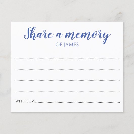 Blue Share a Memory Memorial Celebration of Life (Voorkant)