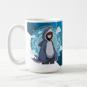 Blue Shark Boy Anime Art Koffiemok (Links)