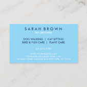 Blue Shark Fish | Baby Sitter Care Visitekaartje (Achterkant)