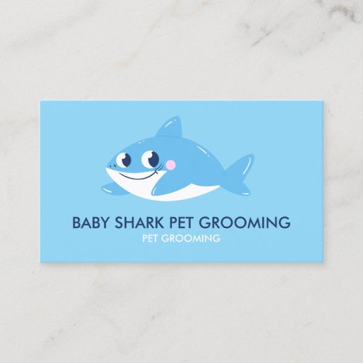 Blue Shark Fish | Baby Sitter Care Visitekaartje (Voorkant)