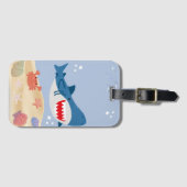 Blue shark luggage tag bagagelabel (Voorkant (horizontaal))