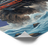 Blue Shark Monster Truck Custom Name Poster (Hoek)