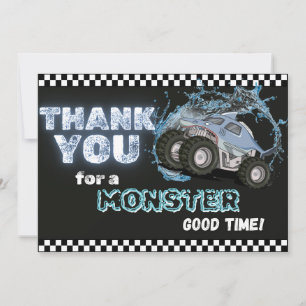 Blue Shark Monster Truck Dank u opmerking Bedankkaart