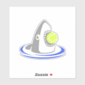 Blue Shark Tennis Ball Attack Sticker (Vel)