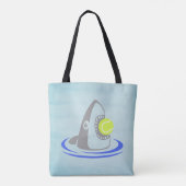 Blue Shark Tennis Ball Attack Tote Bag (Achterkant)