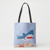 Blue shark tote bag (Voorkant)