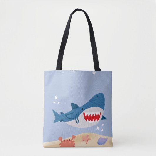 Blue shark tote bag (Voorkant)
