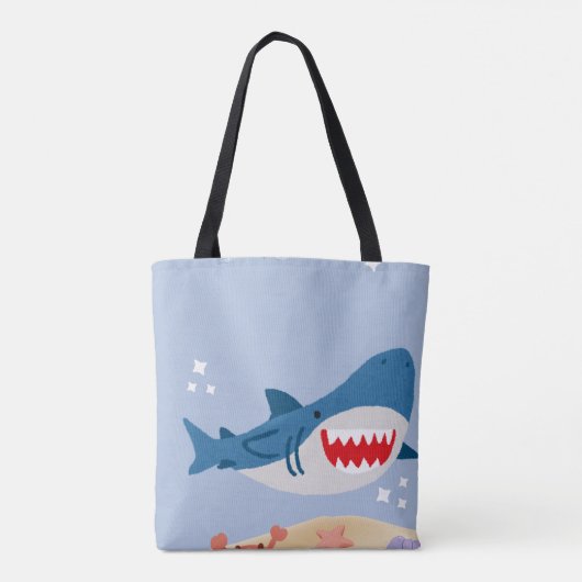 Blue shark tote bag (Achterkant)
