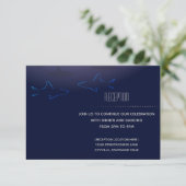Blue Shark Weddenschap Reception Information Card Kaart (Staand voorkant)