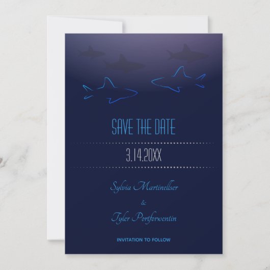 Blue Shark Wedding | De Kaart Datum opslaan (Voorkant)