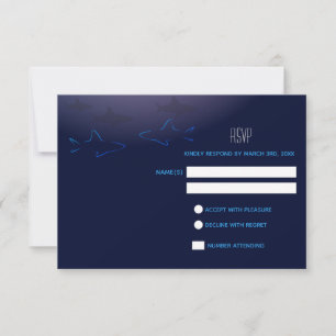 Blue Shark Wedding RSVP-reactiekaart RSVP Kaartje