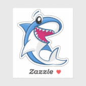 Blue Shark Zee Life Schattigee Kinder Pool Party Sticker (Vel)