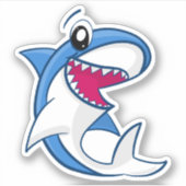 Blue Shark Zee Life Schattigee Kinder Pool Party Sticker (Voorkant)