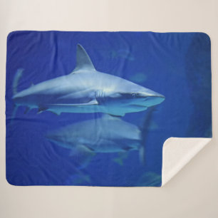 BLUE SHARKS SHERPA DEKEN
