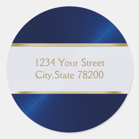 Blue Sheen Envelope Seal Ronde Sticker (Voorkant)