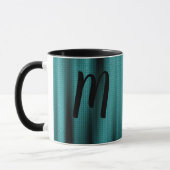 Blue Sheen Texture Personalize Monogram Mok (Links)
