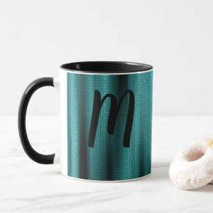 Blue Sheen Texture Personalize Monogram Mok