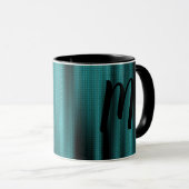 Blue Sheen Texture Personalize Monogram Mok (Voorkant rechts)