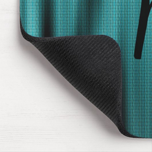 Blue Sheen Texture Personalize Monogram Muismat (Hoek)