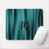 Blue Sheen Texture Personalize Monogram Muismat (Met muis)