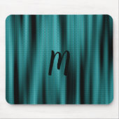 Blue Sheen Texture Personalize Monogram Muismat (Voorkant)