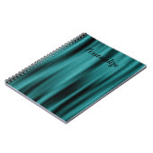 Blue Sheen Texture Personalize Monogram Notitieboek (Linkerzijde)