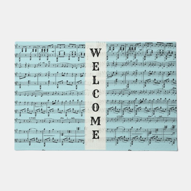Blue Sheet Music Welkom Mat (Voorkant)