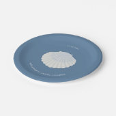 Blue shell baptism christening Paper Plate Papieren Bordje (Gekanteld)