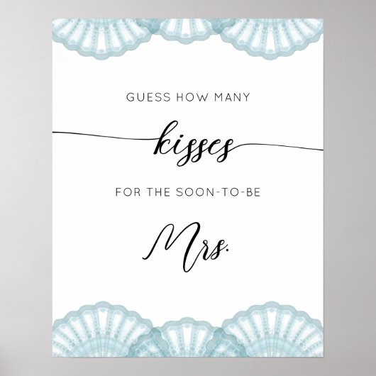 Blue Shell hoeveel kissers vrijgezellenfeest game Poster (Voorkant)