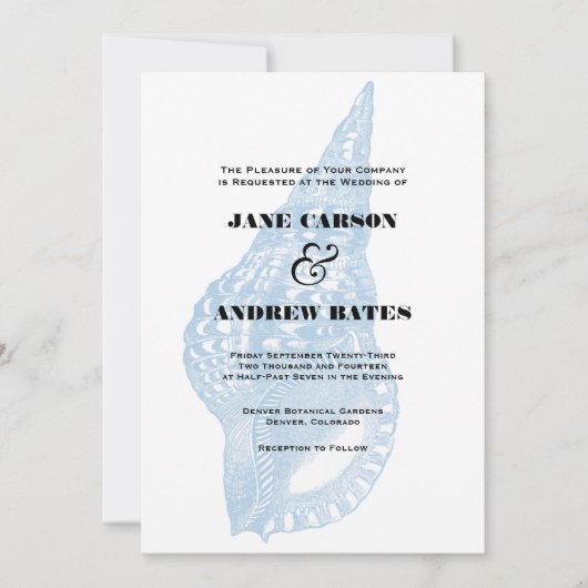 Blue Shell Invitation Kaart (Voorkant)
