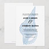 Blue Shell Invitation Kaart (Voorkant / Achterkant)