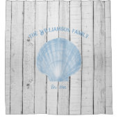 Blue  Shell Shower Curtain Douchegordijn (Voorkant)