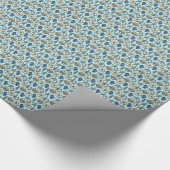 Blue Shell Starfish Zee Pattern Cadeaupapier (Hoek)