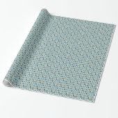  Blue Shell Starfish Zee Pattern Cadeaupapier (Uitgerold)