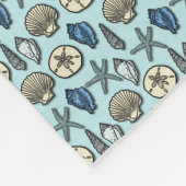  Blue Shell Starfish Zee Pattern Fleece Deken (Hoek)