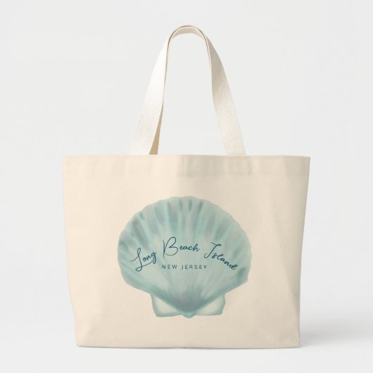 Blue shell strand grote tote bag (Voorkant)