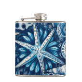 Blue Shells Beach Batik Starfish Nautical Theme Heupfles (Voorkant)