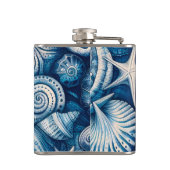 Blue Shells Beach Batik Starfish Nautical Theme Heupfles (Achterkant)